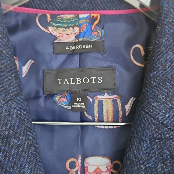 Talbots Aberdeen Wool Navy Blazer - Picture 2 of 5